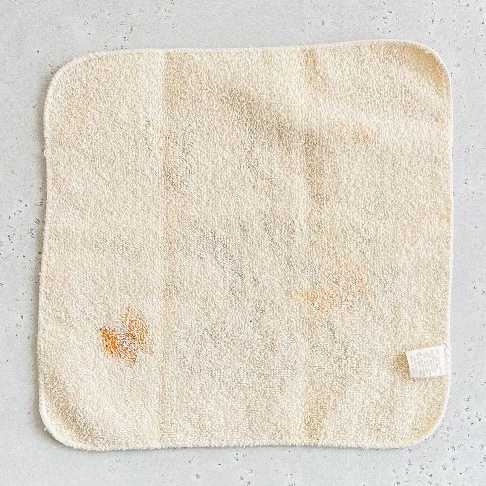 Vintage Franco Bath Washcloth 70s Orange Yellow Butterfly Cotton
